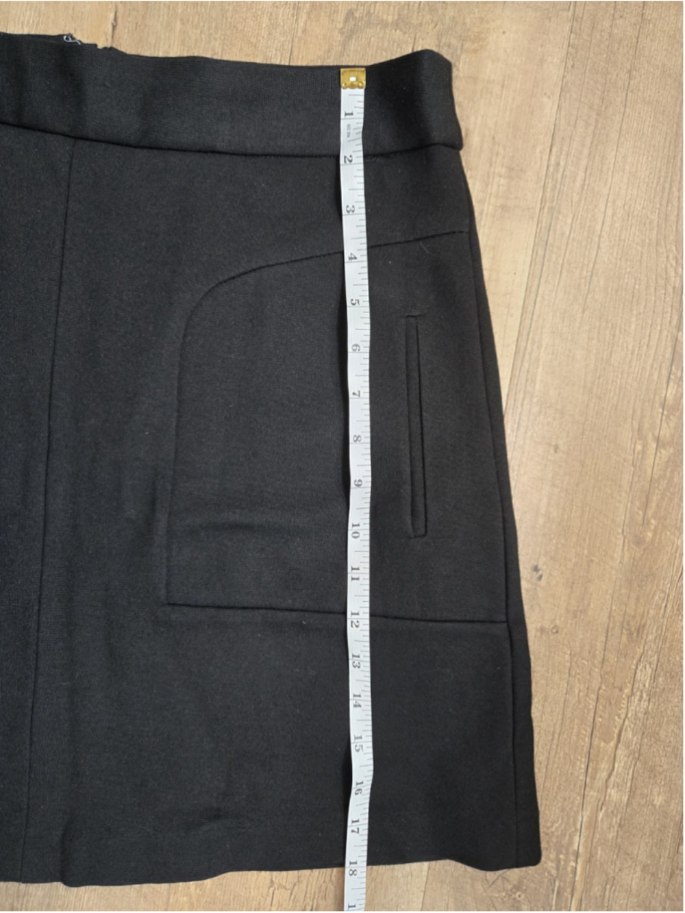 Maeve Anthropologie Black Ponte Knit A-Line Mini Skirt 12 Pocket Zip Back... - Picture 8 of 10